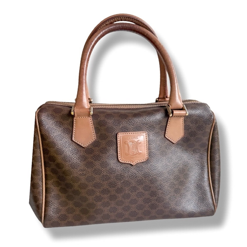Vintage Céline Macadam Mini Boston Bag M14 Triomphe Canvas Italy 1970s-1980s